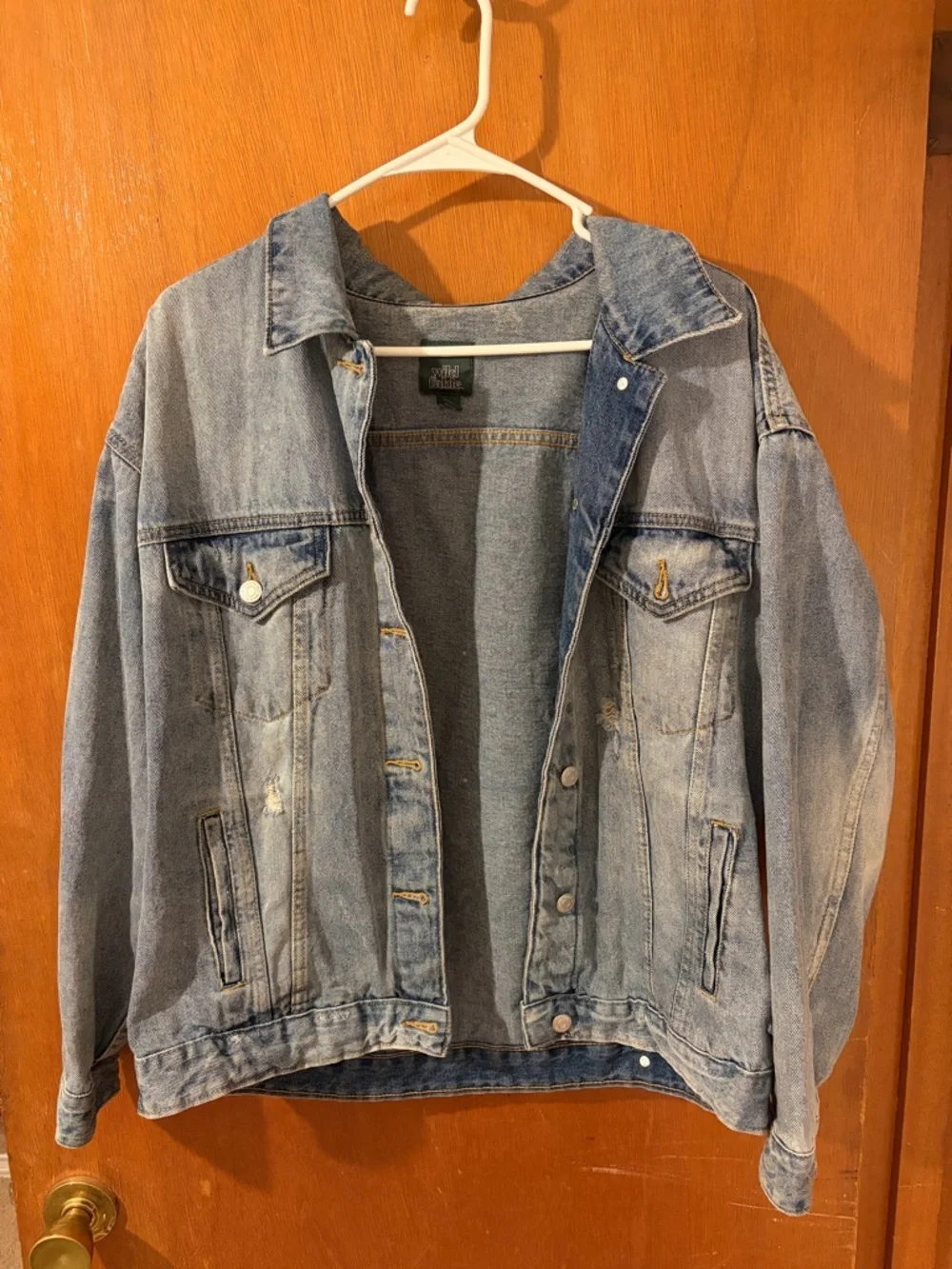 Wild Fable Light Blue Denim Jacket with Contrast Topstitching - Picture 1 of 3